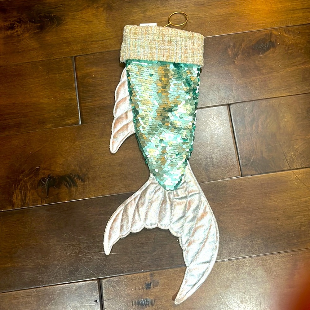 Sequins Mermaid Stocking with Hanging Hook